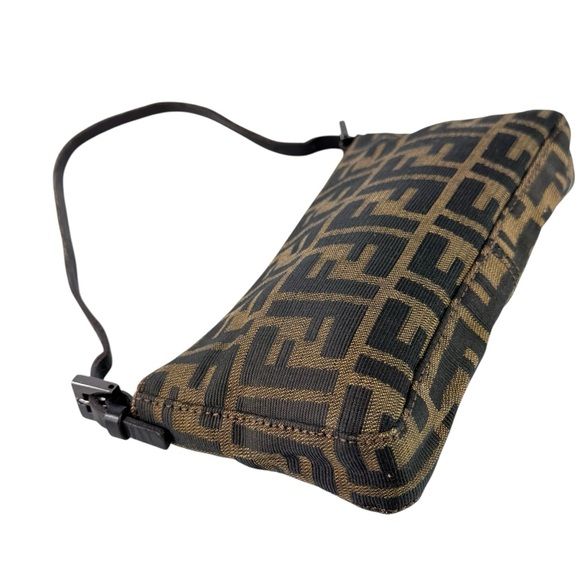 FENDI Vintage Zucca FF Pochette Baguette Shoulder Bag Made in Italy - Picture 6 of 16